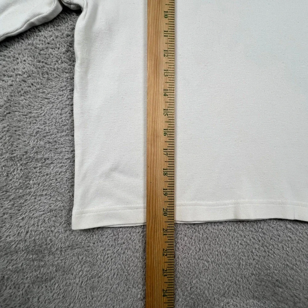 Lauren Ralph Lauren Ribbed Top Women White Long Sleeve Logo Classic Minimalist - Picture 5 of 11